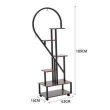 Load image into Gallery viewer, 2 Pcs Half-Heart-Shaped Tiered Plant Stand Rustic Brown