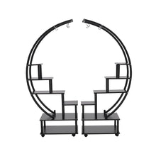Load image into Gallery viewer, 2pcs Half-Moon-Shaped Plant Stand Display Shelf with Wheels Plant Stands & Shelves Living and Home