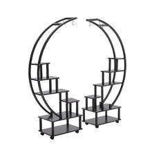 Load image into Gallery viewer, 2pcs Half-Moon-Shaped Plant Stand Display Shelf with Wheels Plant Stands & Shelves Living and Home