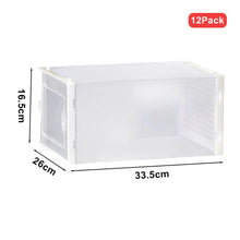 Load image into Gallery viewer, 12 Pack White Foldable Plastic Shoe Storage Boxes Living and Home