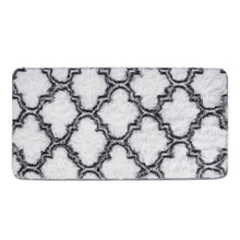 Load image into Gallery viewer, Modern Grey and White Geometric Indoor Shag Area Rug Rugs Living and Home 60cm W x 120cm L