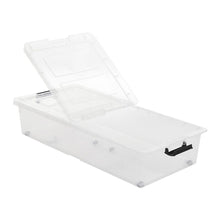 Load image into Gallery viewer, Clear Plastic Underbed Storage Box with Wheels Storage Boxes Living and Home
