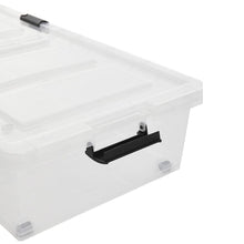 Load image into Gallery viewer, Clear Plastic Underbed Storage Box with Wheels Storage Boxes Living and Home