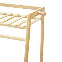Load image into Gallery viewer, Bamboo Bedroom Garment Clothes Rack Natural 130cm