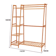 Load image into Gallery viewer, Bamboo Bedroom Garment Clothes Rack Brown 110cm