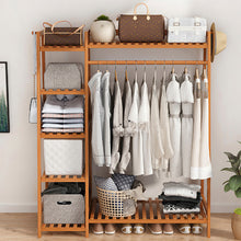 Load image into Gallery viewer, Bamboo Bedroom Garment Clothes Rack Brown 130cm