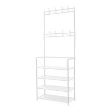 Load image into Gallery viewer, Entryway 4 Tier Shoe Rack with Coat Hanger