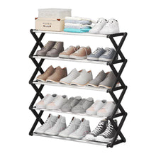 Load image into Gallery viewer, Foldable Multi-Tier Metal Shoe Rack