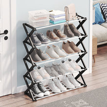 Load image into Gallery viewer, Foldable Multi-Tier Metal Shoe Rack