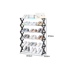 Load image into Gallery viewer, Foldable Multi-Tier Metal Shoe Rack