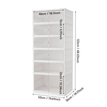 Load image into Gallery viewer, 6-Tier Foldable Storage Rack Shoes Organizer with Doors
