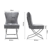 Load image into Gallery viewer, Set of 2 Beige High Back Dining Chairs with velvet Upholstered Dining Chairs Living and Home