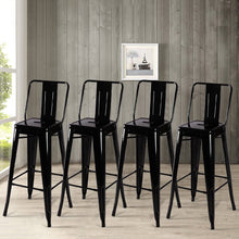 Load image into Gallery viewer, Set of 4 Metal Bar Stool Industrial Style High Chair Bar Stools Living and Home