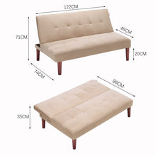Load image into Gallery viewer, 4ft Wide Modern 3 Seater Padded Convertible Sofa Bed with Wooden Legs Sofa Beds Living and Home