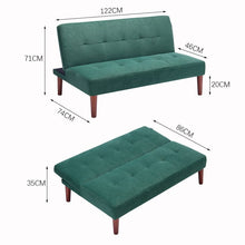 Load image into Gallery viewer, 4ft Wide Modern 3 Seater Padded Convertible Sofa Bed with Wooden Legs Sofa Beds Living and Home