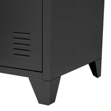 Load image into Gallery viewer, 120cm W Black Steel Horizontal Office File Cabinet with 3 Doors Cabinets Living and Home