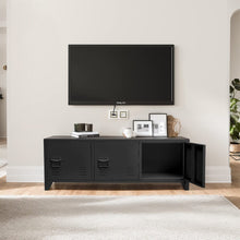 Load image into Gallery viewer, 120cm W Black Steel Horizontal Office File Cabinet with 3 Doors Cabinets Living and Home