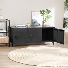 Load image into Gallery viewer, 120cm W Black Steel Horizontal Office File Cabinet with 3 Doors Cabinets Living and Home