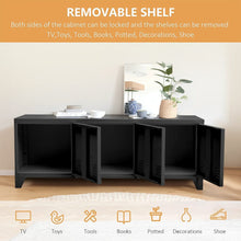 Load image into Gallery viewer, 120cm W Black Steel Horizontal Office File Cabinet with 3 Doors Cabinets Living and Home