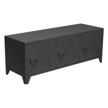 Load image into Gallery viewer, 120cm W Black Steel Horizontal Office File Cabinet with 3 Doors Cabinets Living and Home