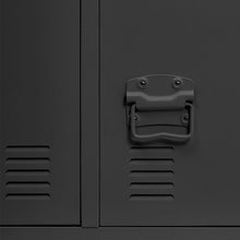 Load image into Gallery viewer, 120cm W Black Steel Horizontal Office File Cabinet with 3 Doors Cabinets Living and Home