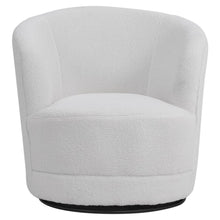 Load image into Gallery viewer, 80cm Wide White Faux Fur Accent Swivel Tub Chair Tub Chairs Living and Home