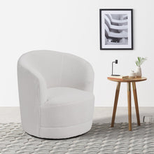 Load image into Gallery viewer, 80cm Wide White Faux Fur Accent Swivel Tub Chair Tub Chairs Living and Home