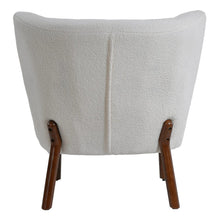 Load image into Gallery viewer, White Boucle Teddy Upholstered Accent Chair with Footstool Lounge Chairs Living and Home