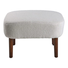 Load image into Gallery viewer, White Boucle Teddy Upholstered Accent Chair with Footstool Lounge Chairs Living and Home