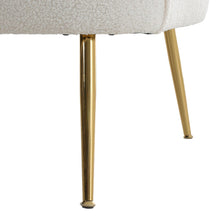 Load image into Gallery viewer, Teddy Boucle Fabric White Tub Chair and Footstool Set Tub Chairs Living and Home