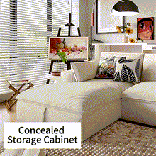Load image into Gallery viewer, Cottonfy Creamy Tofu Block Pullout Sofa Bed with Storage Living and Home