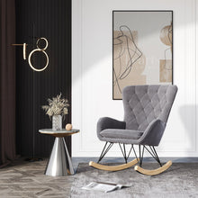 Load image into Gallery viewer, 103cm Green Velvet Rocking Chair Padded Seat for Living Room Rocking Chairs Living and Home