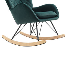 Load image into Gallery viewer, 103cm Green Velvet Rocking Chair Padded Seat for Living Room Rocking Chairs Living and Home
