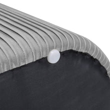 Load image into Gallery viewer, 78cm Wide Oval Velvet Storage Bench Vertical Stripes Footstool Storage Footstools & Benches Living and Home