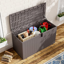 Load image into Gallery viewer, 127cm W 99 Gallons Rattan Garden Storage Outdoor Deck Box Garden Storage Boxes Living and Home
