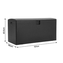 Load image into Gallery viewer, 99-Gallon Rattan Outdoor Deck Box