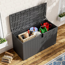 Load image into Gallery viewer, 127cm W 99 Gallons Rattan Garden Storage Outdoor Deck Box Garden Storage Boxes Living and Home