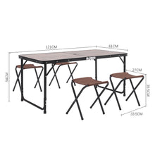 Load image into Gallery viewer, Outdoor Foldable Picnic Table with Four Stools