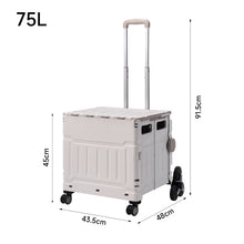 Load image into Gallery viewer, 75L Collapsible Utility Crate with 8 Wheels & Telescopic Handle
