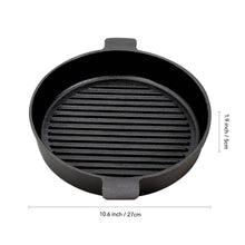 Load image into Gallery viewer, Black Round Cast Iron Grill Pan