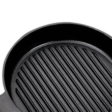 Load image into Gallery viewer, Black Round Cast Iron Grill Pan