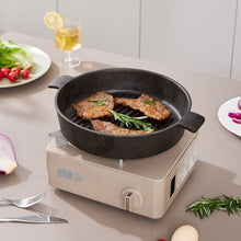 Load image into Gallery viewer, Black Round Cast Iron Grill Pan