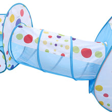 Load image into Gallery viewer, 3-in-1 Play Tent Set for Kids Pop Up with Tunnel Ball Pit Playhouse Play Tents Living and Home