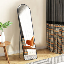 Load image into Gallery viewer, Modern Arched Metal Floor Mirror Black