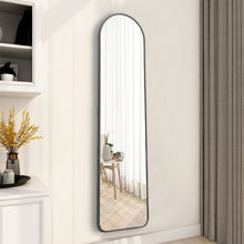 Load image into Gallery viewer, Modern Arched Metal Floor Mirror Black