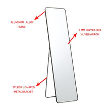 Load image into Gallery viewer, 160cm H Black Modern Rectangular Metal Floor Mirror Wall Mirrors Living and Home