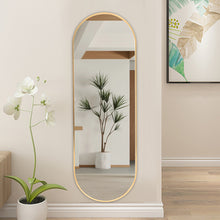 Load image into Gallery viewer, Modern Oval Metal Full Length Wall Mirror Gold