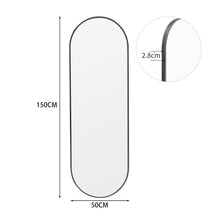 Load image into Gallery viewer, Modern Oval Metal Full Length Wall Mirror Black