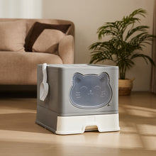 Load image into Gallery viewer, Hooded Odours Resistant Cat Litter Box-Grey
