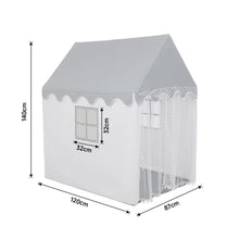 Load image into Gallery viewer, 120cm W White Cotton House Play Tent For Kids with Windows Play Tents Living and Home